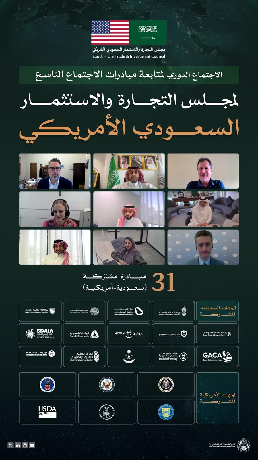 اقتصادي / 31 مبادرة تدعم التعاون الاقتصادي بين المملكة وأمريكا عبر مجلس التجارة والاستثمار